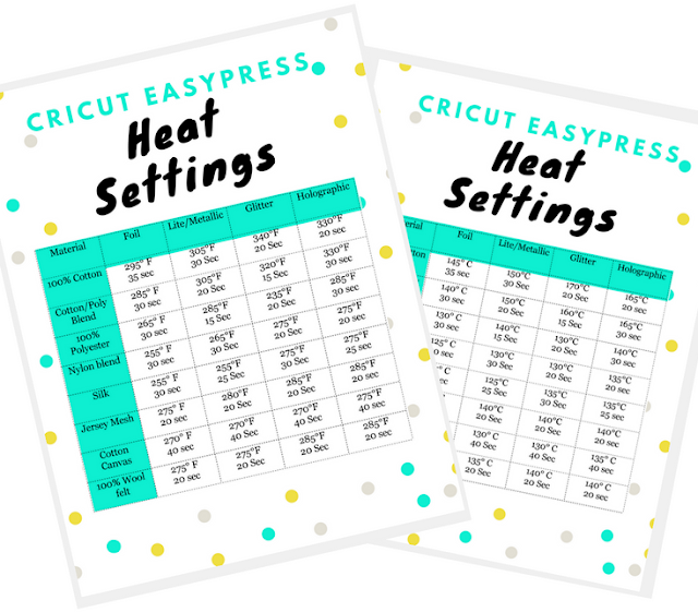cricut easypress heat press temperature chart yoiki guide useful